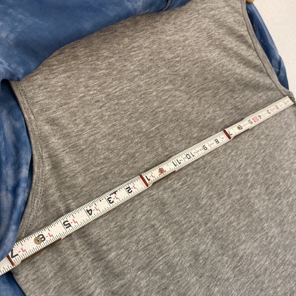 Patrizia Luca Milano Shirt Blue Watercolor Sheer Top Size L - Picture 15 of 17